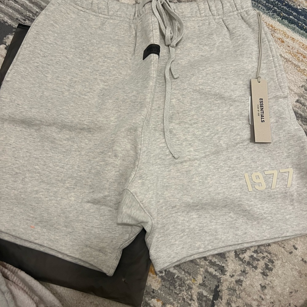 Essentials Light Oatmeal Relaxed Shorts